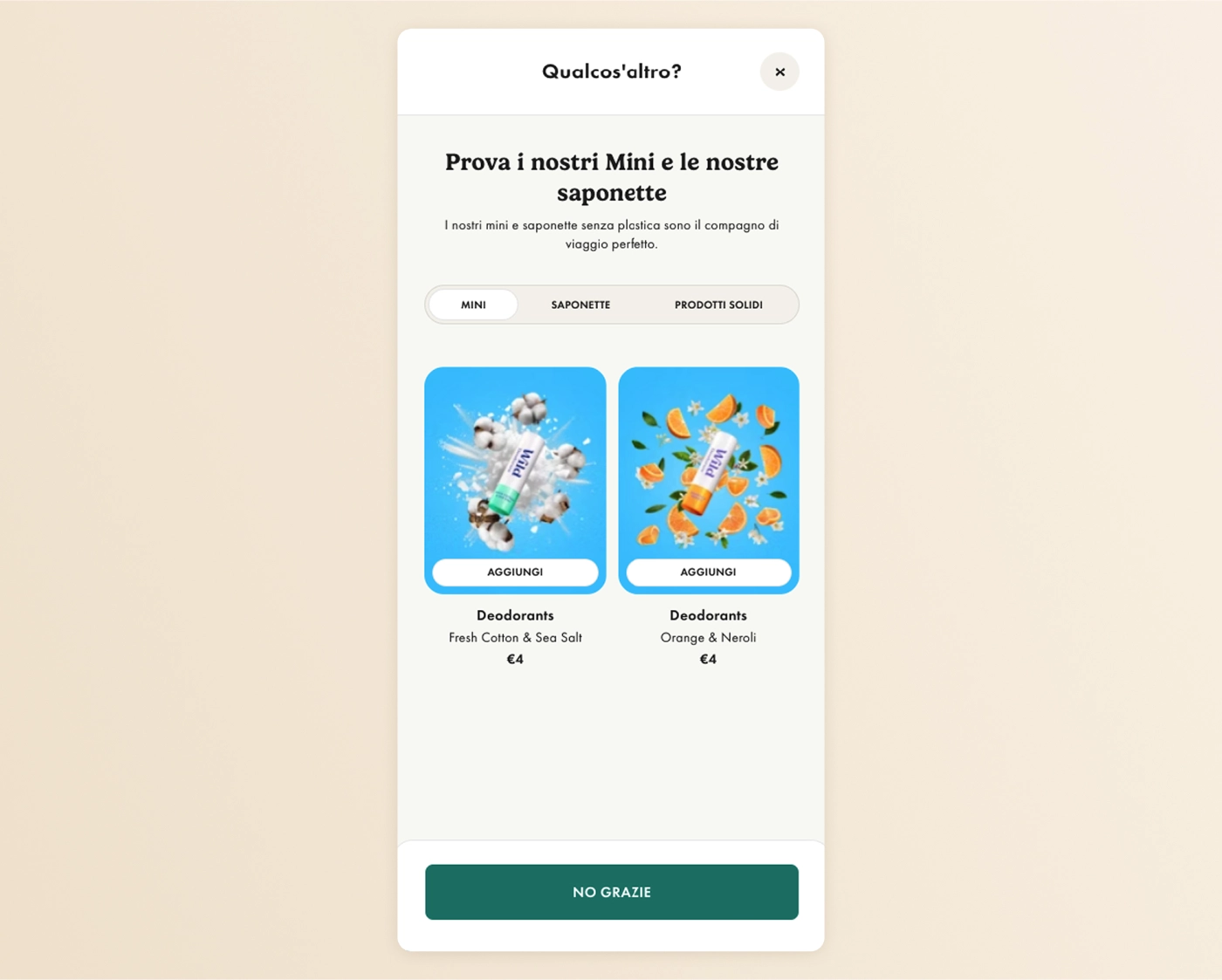 Upsell post aggiunta al carrello per aumentare l'AOV
